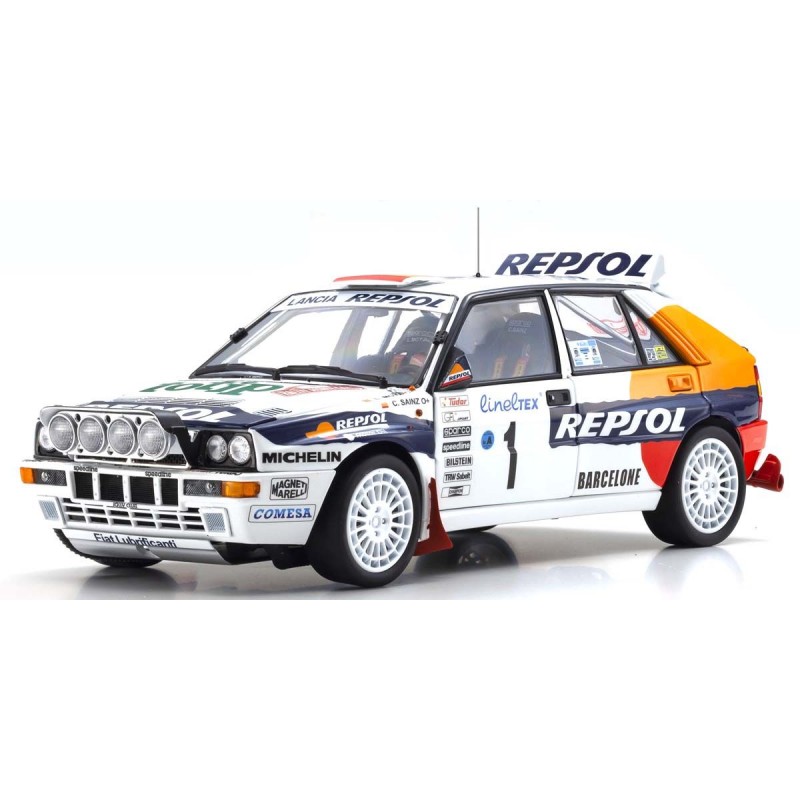 Kyosho 1/18 Lancia Delta HF Integrale 1993 Monte Carlo No.1 Night Version Totip/Repsol C.Sainz / L.Moya