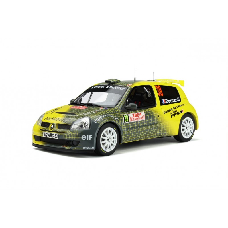 Otto Mobile 1/18 Renault Clio 2 Super 1600 Rally Monte Carlo 2004 N. Bernardi / D.Giraudet