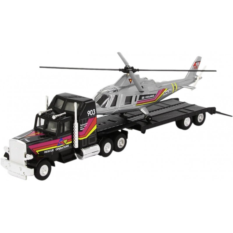 Joal 1/50 Heavy Duty Transporter Lowboy with Helicopter