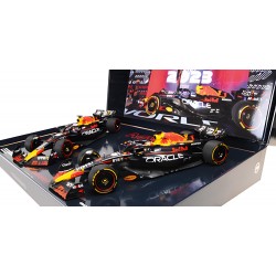 Minichamps 1/18  Red Bull Racing RB19 2 Car Set F1 RB19 No.1 Qatar GP & Sprint Formula 1 World Champion Max Verstappen